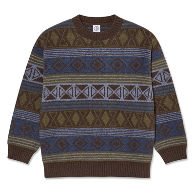 Polar Skate Co Sweater George Blue Green Mix