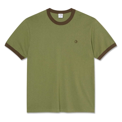 Polar Skate Co T-shirt s/s Ringer Army Green / Brown