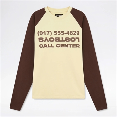 Lost Boys Archives Call Center Raglan LS Cream/Brown