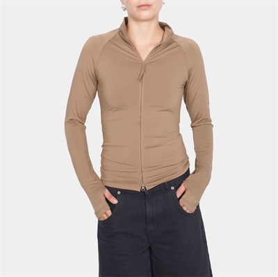 Rosemunde Billie LS Zipper T-neck Cardigan 089 Coca Mocha