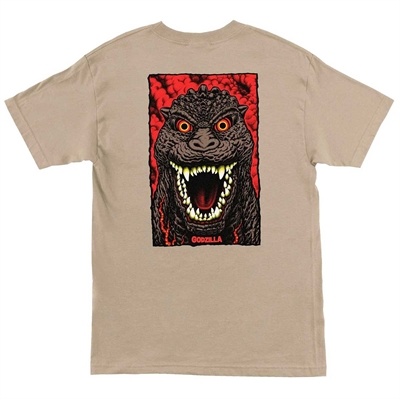 Santa Cruz X Godzilla T-shirt Destroyer Stripes Sand