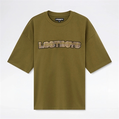 Lost Boys Archives Checkered Script Tee Moss Green
