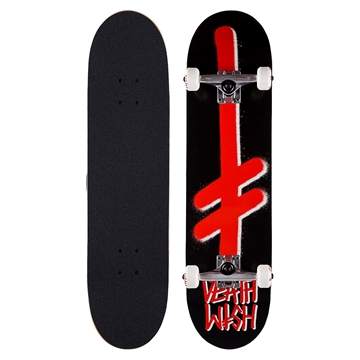 Deathwish Skateboard Complete Gang Logo BLK/RED 7.75					