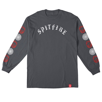 Spitfire T-shirt l/s Old E charcoal Grey