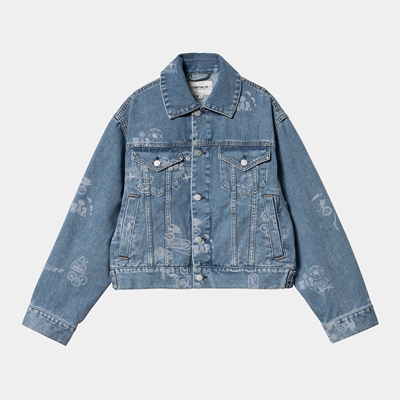 Carhartt WIP Jacket W Stamp Print Blue Bleached