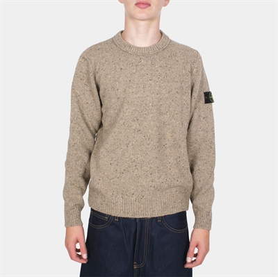 Stone Island Jr. Crewneck Knit Sweater Sand Melange V009A