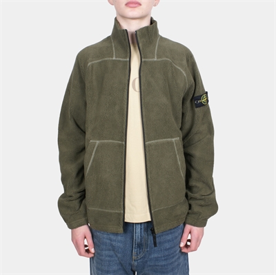 Stone Island Jr. Cardigan Zip Up Military Green