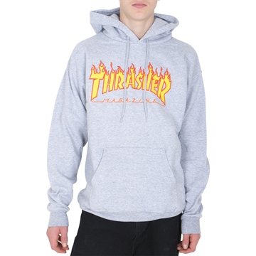 Thrasher Hoodie Flame Logo Grey