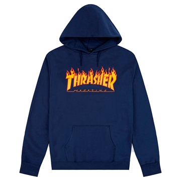 Thrasher Junior Hoodie Flame Logo Navy