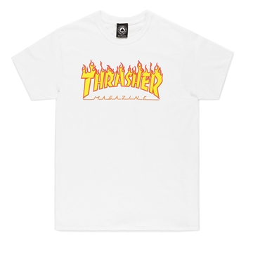 Thrasher Junior T-shirt Flame logo White
