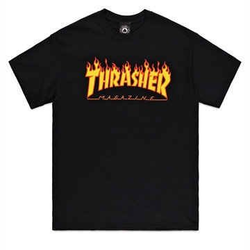 Thrasher Junior T-shirt Flame logo Black