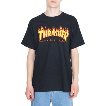 Thrasher T-shirt s/s Flame Logo sort