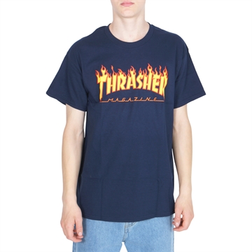 Thrasher T-shirt s/s Flame Logo navy