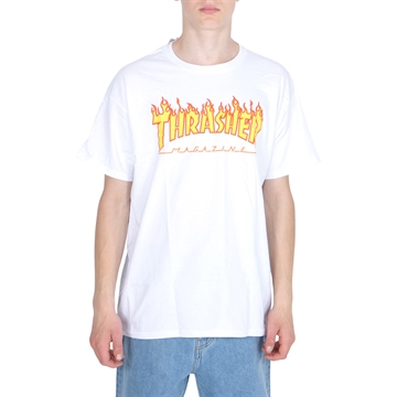 Thrasher T-shirt s/s Flame Logo white