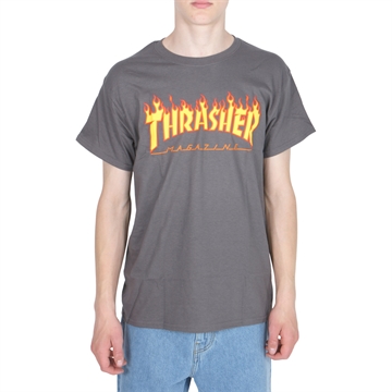 Thrasher T-shirt s/s Flame Logo charcoal