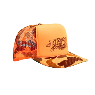 Thrasher x Antihero Trucker Cap Mag Banner Orange Camo