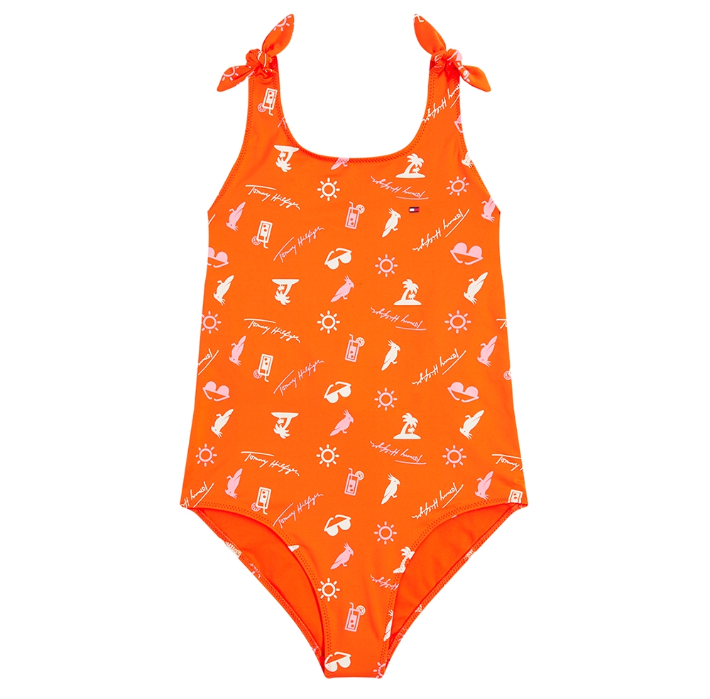 Tommy Hilfiger Girls Swimsuit 0341 SDS Danger Orange