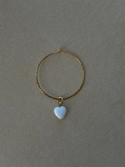 Pico French Heart Vedhæng Hvid/Guld