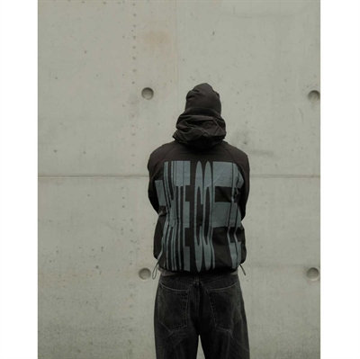 White Coffee Back Stretch Windbreaker Black 