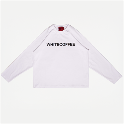 White Coffee Logo Raglan Longsleeve White - Sælges kun i butikken i Holstebro
